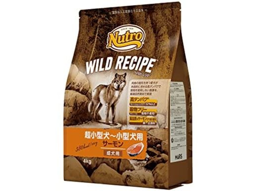 Nutro ワイルドレシピ 超小型犬~小型犬用 グレインフリー 成犬用 サーモン 4kg ドライフード 総合栄養食 ドッグフード 犬 穀物フリー 香料・着色料 無添加 消化吸収の健康維持 ニュートロ 8,200円
