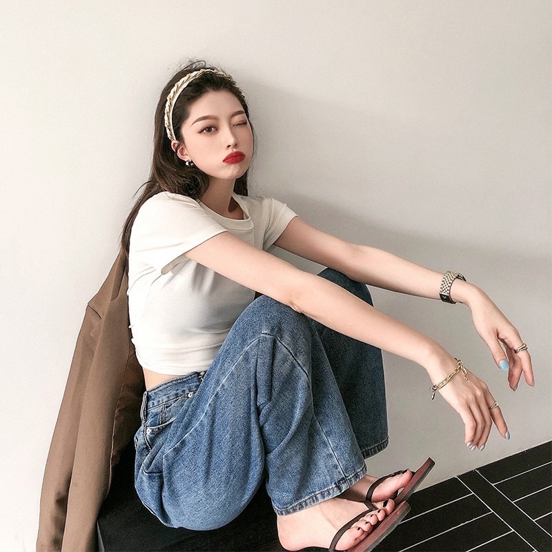 トップス カットソー Tシャツ ショート 半袖 ラウンドネック 細身 ストリート 大人可愛い きれいめ カジュアル おしゃれ かっこいい こなれ感 レディース 20代 オルチャン 無地 お出かけ 夏