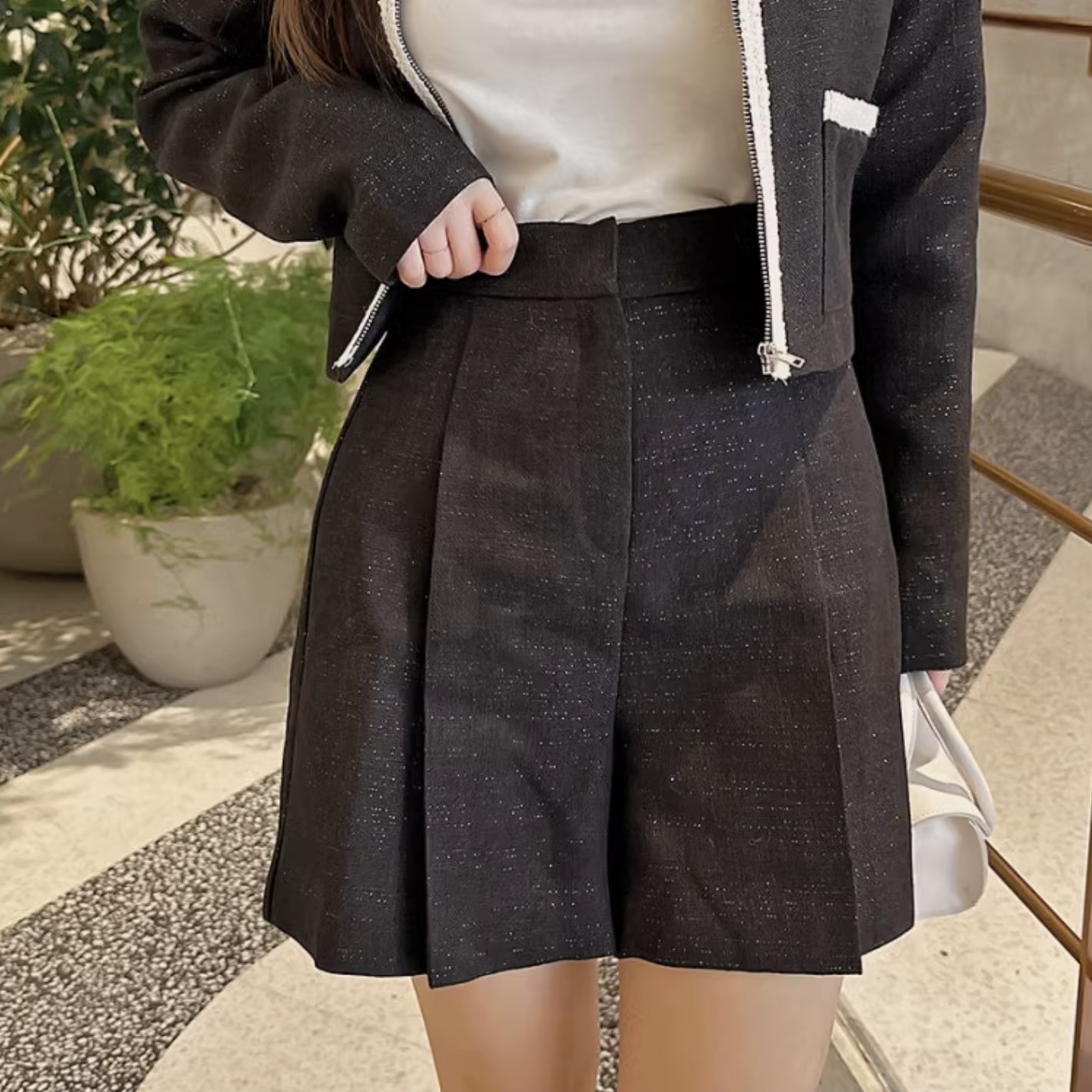 レディース パンツ ボトムス ショートパンツ ショート ショート丈 タック ハイウエスト ツイード かわいい 大人可愛い きれいめ シンプル カジュアル 上品 おしゃれ かっこいい こなれ感 ガーリー 9,216円