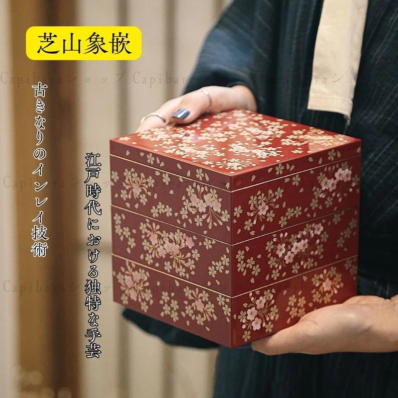無形文化遺産漆器のジュエリーボックス 描金蒔絵 工芸品 工芸美術品 オリジナルデザイン 手描きで色彩を付ける ジュエリーボックス 部屋の装飾品 結婚式用のジュエリーボックス