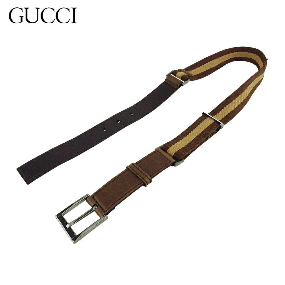 ベルト 75 30サイズ シェリーライン レディース メンズ ピン式バックル ブラウン ベージュ シルバー 中古