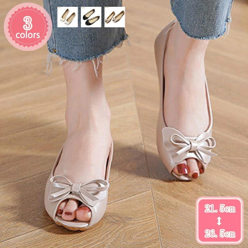 1000円OFFクーポン フラットパンプス レディース フラットシューズ オープントゥ 婦人靴 ぺたんこ スリッポン フェミニン 美脚 歩きやすい 疲れにくい 滑り止め カジュアル パーティー 通勤