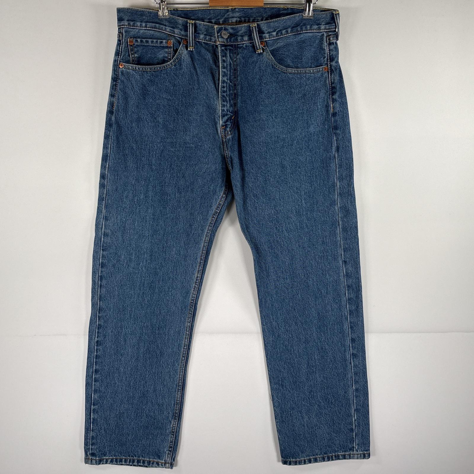 古着 デニムパンツ 505 ストレート ジーパン 5ポケット ジップフライ ジーンズ w38 L30 ブルー メンズ