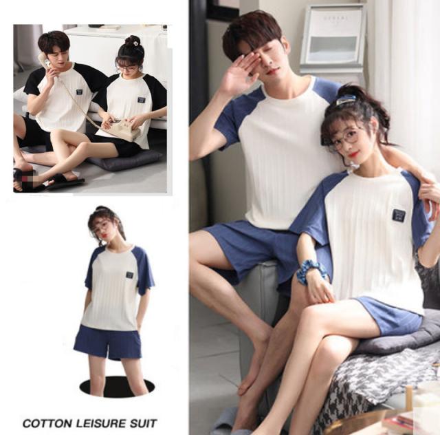 「ペア販売」 2COLORS ペアルックパジャマ 上下セット カップルペアルック パジャマペアルック 春秋夏ルームウェア 半袖 お揃い 可愛いプレゼント 結婚