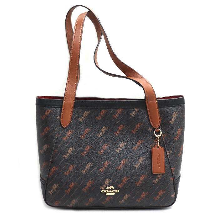 COACH コーチ ホース アンド キャリッジ トート27 トートバッグ ブラック ブラウン C4060 アウトレット レディース 中古