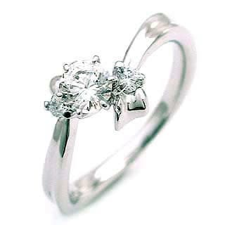 ( 4月誕生石 ) Pt ダイヤモンドリング（婚約指輪エンゲージリング）楽ギフ_包装02P26Mar16