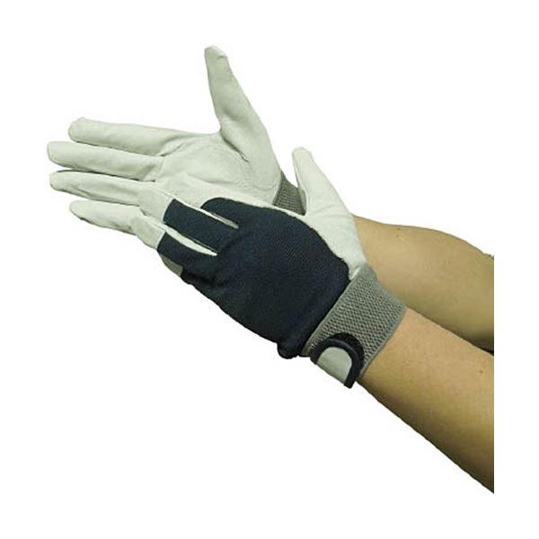 （まとめ）ユニワールド 革手工房 豚クレスト 背抜きマジック L KS360-L 1双[x5]