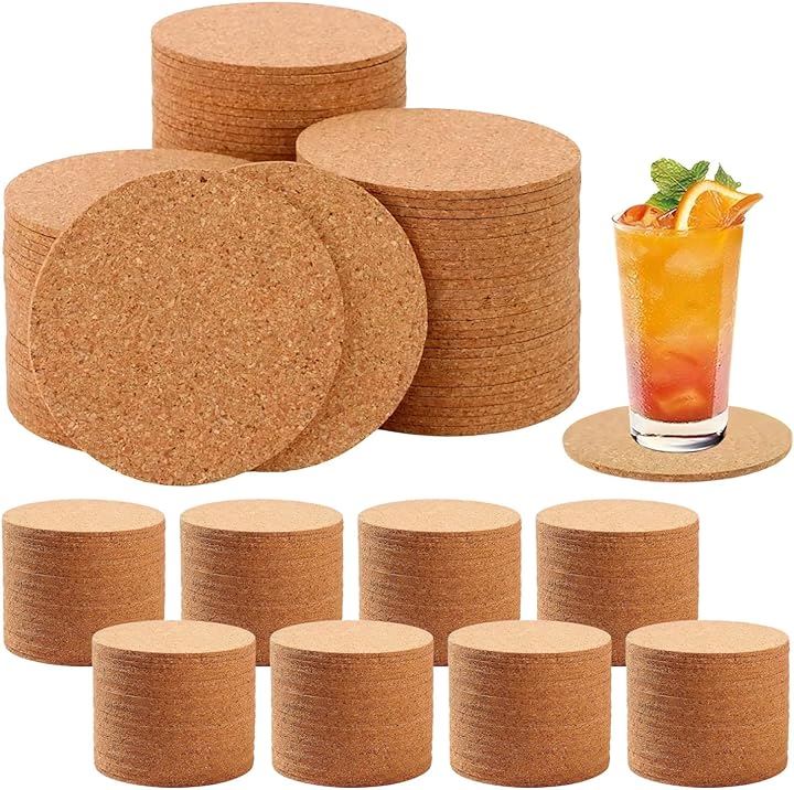 コルク コースター 丸 業務用 大容量 吸水 耐熱 おしゃれ W研磨仕上げ コルクコースター 飲食店 210個セット 直径9cm 厚さ3mm( コルク, 直径9cm，厚さ3mm)