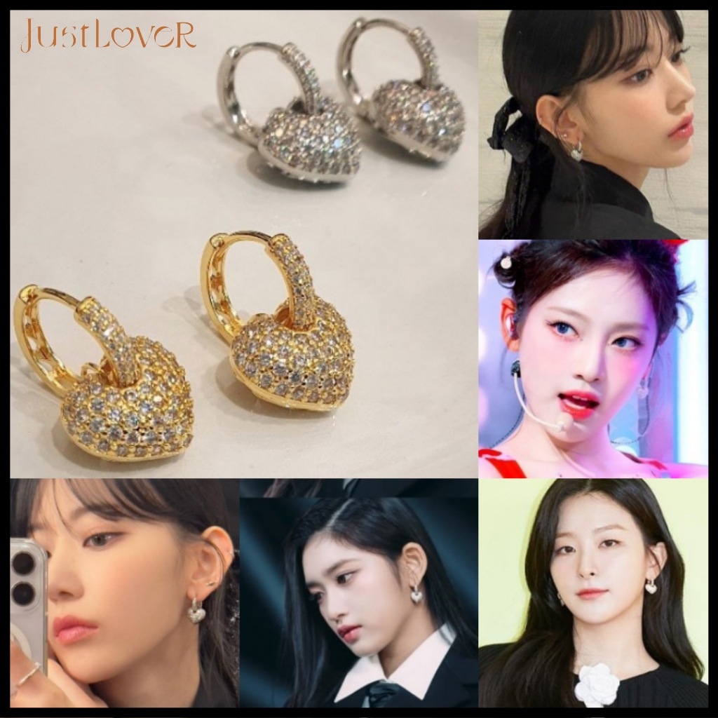 【justLoveR.】 Katie Heart Earrings ピアス [LE SSERAFIM サクラ着用] [IVE イソ着用] [RED VELVET スルギ着用] [AESPA ニンニン]
