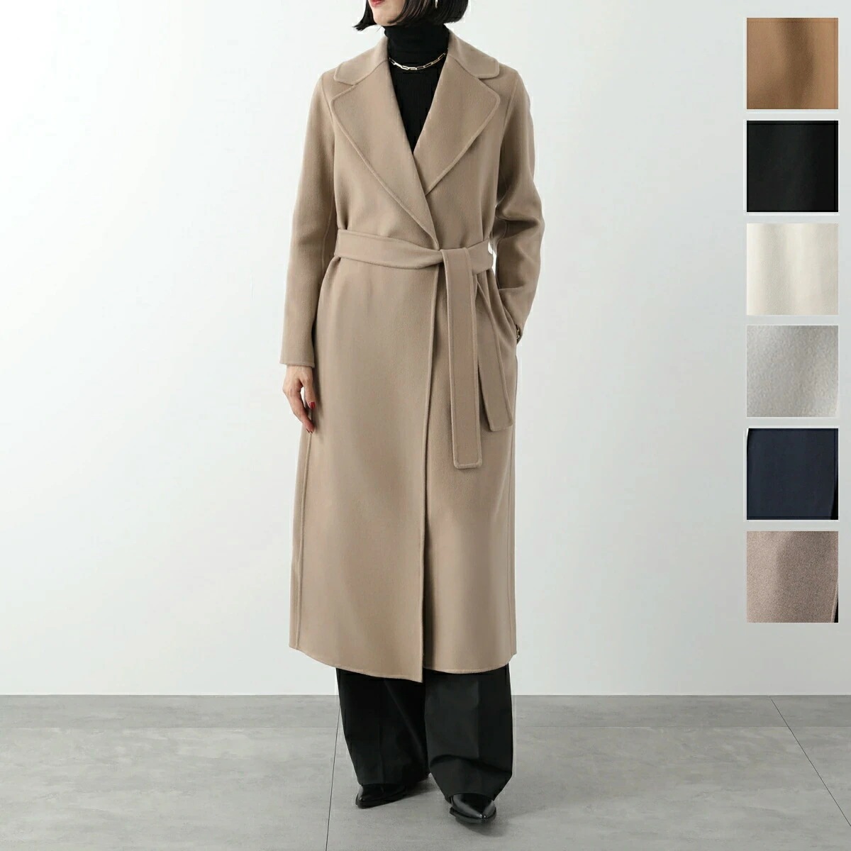 S MAX MARA エス マックスマーラ ロングコート POLDO ポルド レディース ピュア ヴァージンウール ベルテッドコート ガウン テーラードカラー