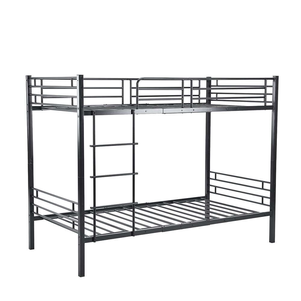 【即日発送】【ブラック】2025新作 二段ベッド ロフトベッド 分別可能 上下分割可能 パイプベッド シングル ロータイプ シングルベッド パイプベッド