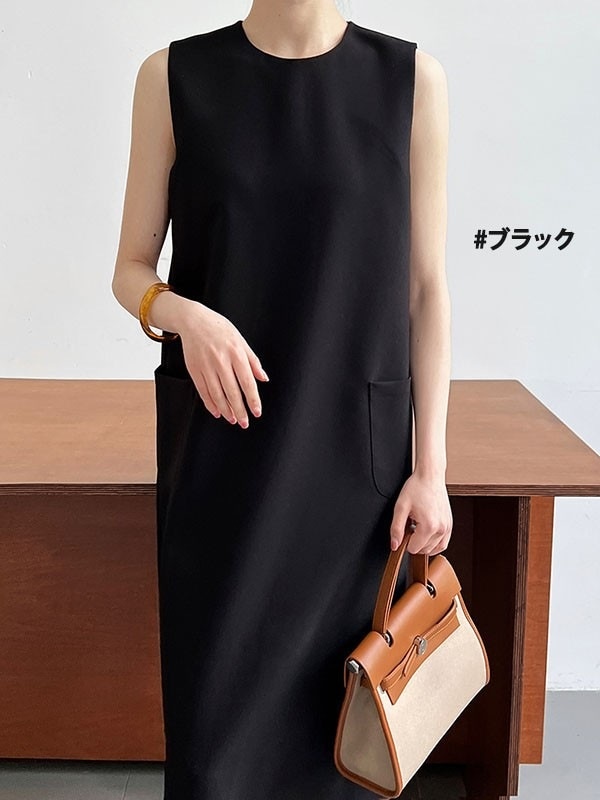 スカートロングスカートゆたり ワンピーススーツ 夏スーツ 夏ワンピース 入学式 マキシ丈 ロングワンピース ノースリーブ ママスーツ フォーマル 卒業式 袖なしワンピース バックスリット入り ポケット