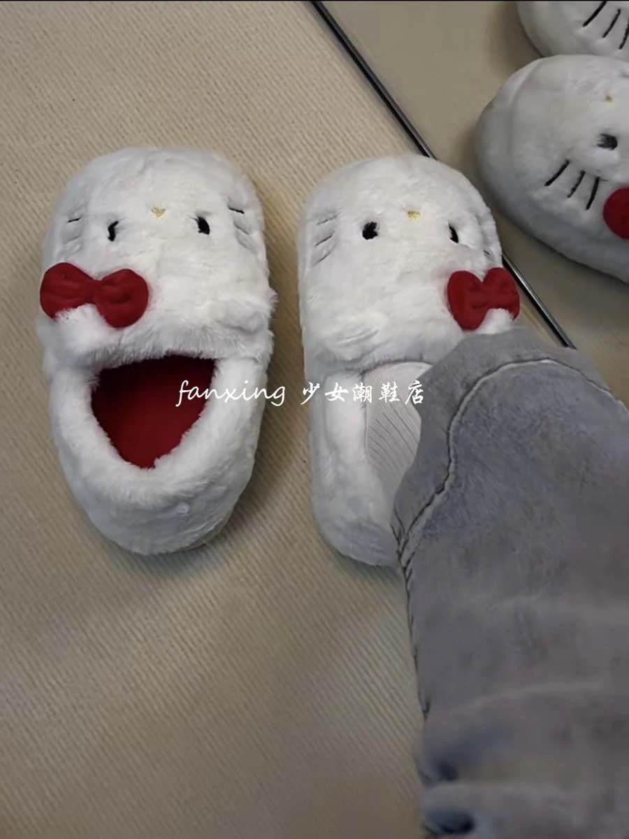 【10点セット】かわいいハローキティコットンスリッパレディース毛皮スリッパ秋冬アウターホームインドアコットンシューズ 33,319円