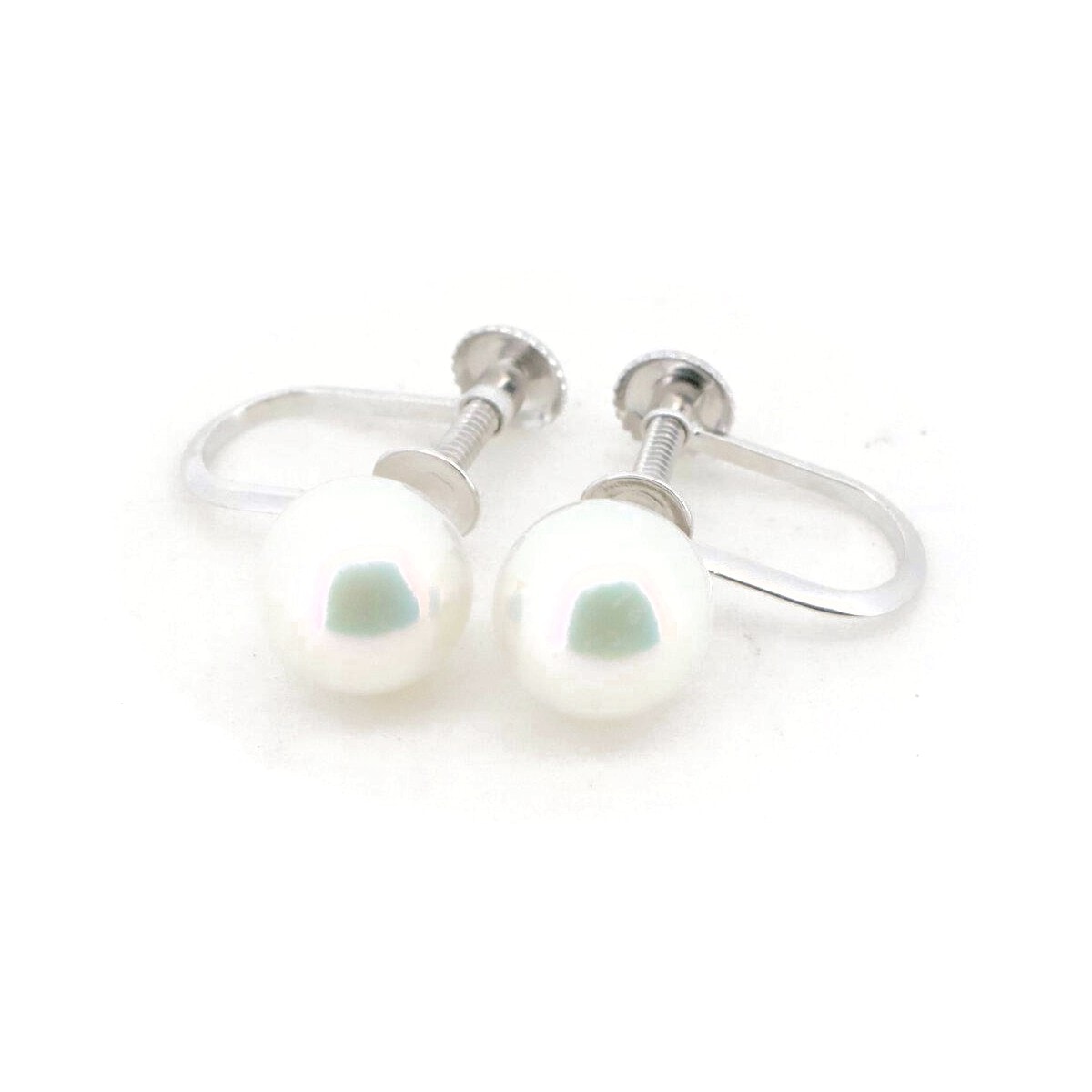 パール イヤリング 7.1ミリ 真珠 K14WG(14金 ホワイトゴールド) 質屋出品