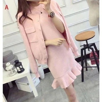 新作先行発売パンツスーツ セーター 通勤 ワンピース レディース 2点セット セットアップ フォーマル ニット【短納期】