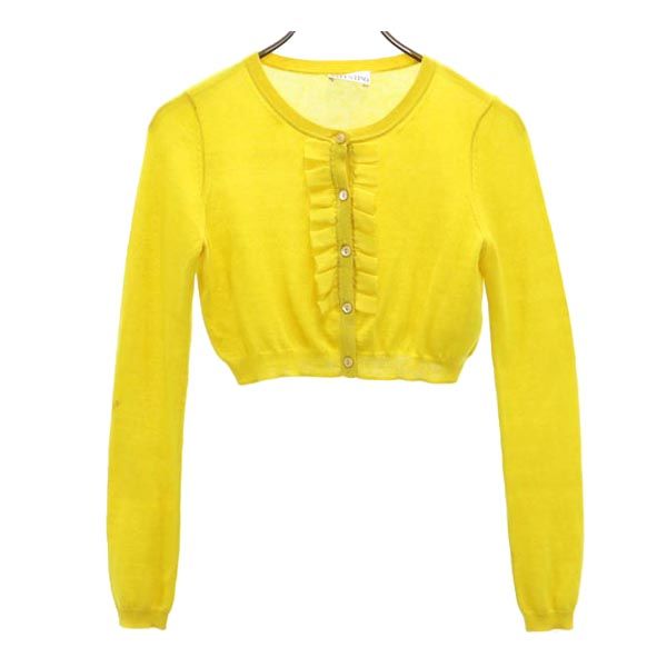 レッドヴァレンティノ カシミヤブレンド 長袖 ニット カーディガン S イエロー RED VALENTINO ショート丈 レディース