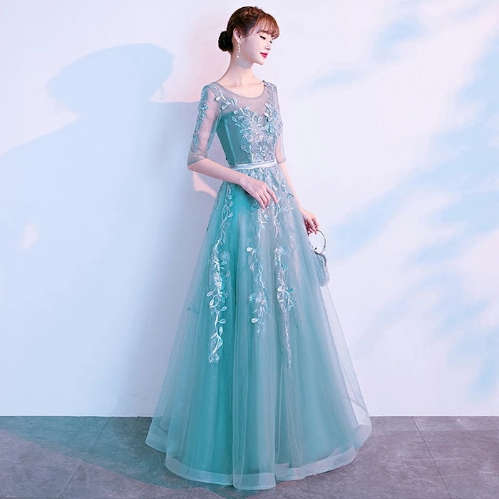 時限買いパーティードレス 演奏会用ドレス ロングドレス 袖あり イブニングドレス カラードレス フォーマルドレス 花嫁 ドレス カクテルドレス 二次会 コンサート 結婚式 呼ばれ ワンピース 披露宴