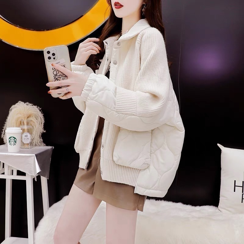2025年秋冬の女性用セーターカーディガン緩い痩身と怠惰なスタイルの女性用ショートニット厚く暖かいジャケット