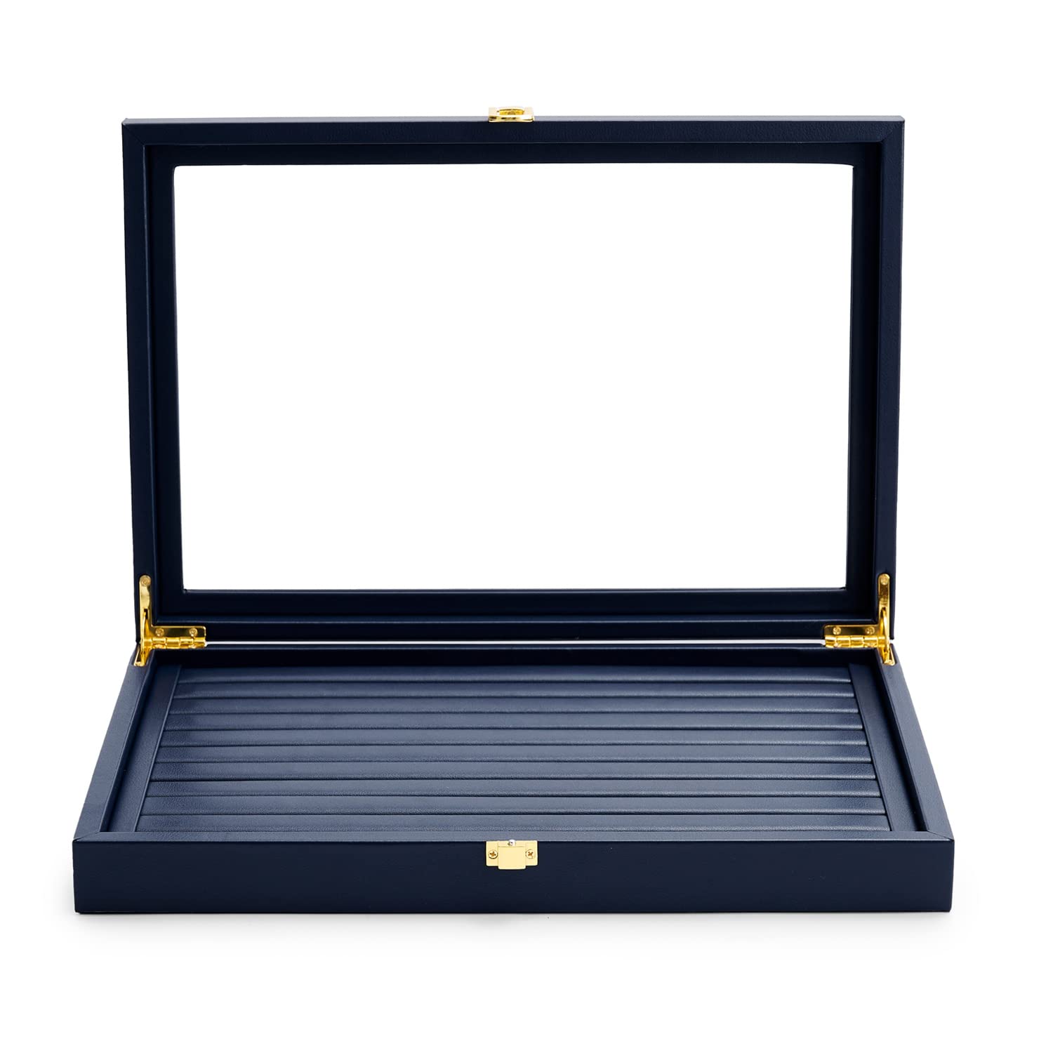 ジュエリートレイ 蓋付き PUレザー ジュエリーボックス 指輪 スタッドピアス ディスプレイ 収納 透明 携帯用 高級 おしゃれ X05604 (ブルー) 7,009円