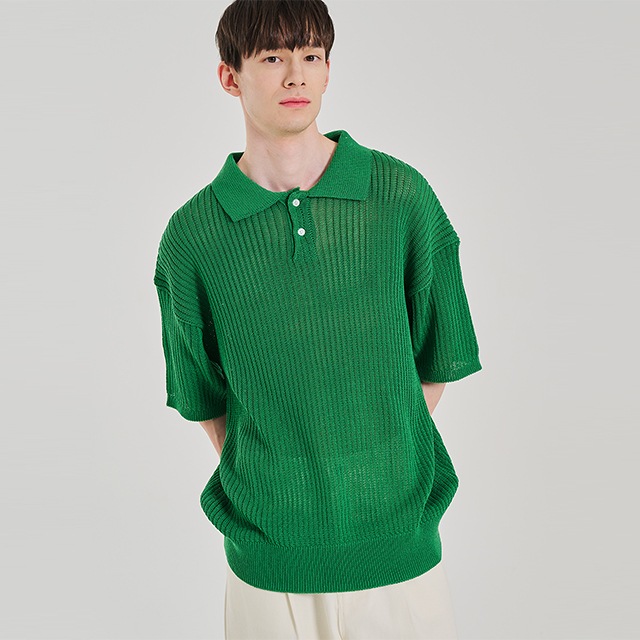 Linen Overfit Short Sleeve Knit Green 4,747円