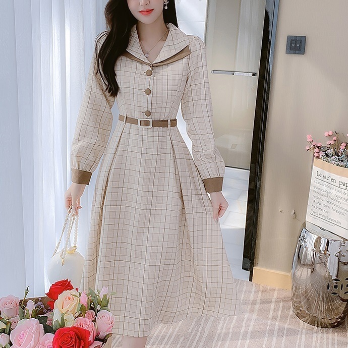 ワンピース レディース ロングワンピース S M L XL 韓国 膝下 ミディアム丈 長袖 フレア かわいい 大人可愛い きれいめ シンプル 上品 清楚 フェミニン おしゃれ お洒落 お嬢様 おとな