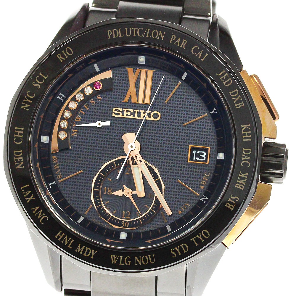 セイコー SEIKO SAGA115/8B54-0AJ0 ブライツ デイト ソーラー電波 メンズ 箱・保証書付き_761260【中古】