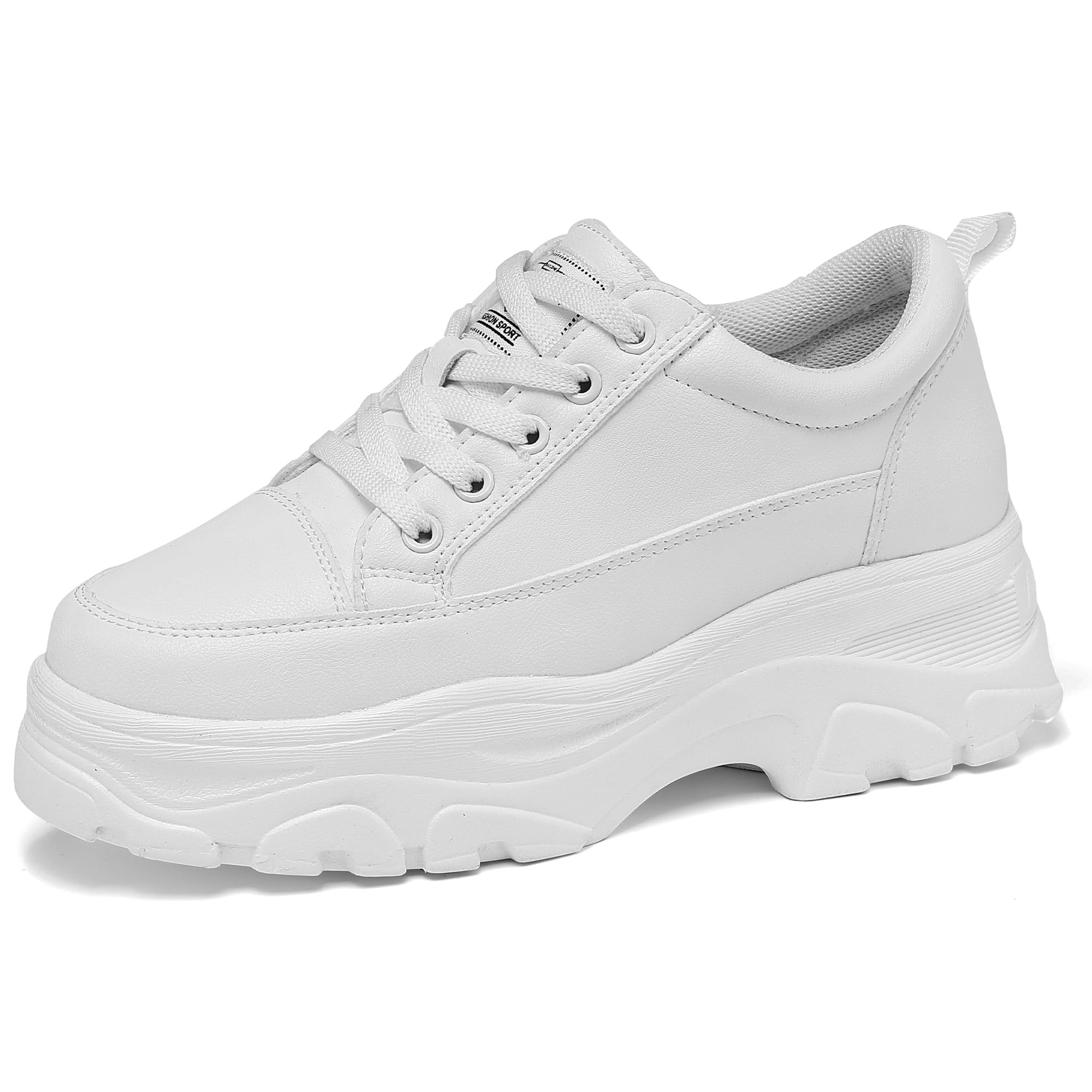 [ROEGRE] 厚底スニーカー レディース シークレットシューズ ウォーキングシューズ カジュアルシューズ ダッドスニーカー 防水 軽量 通学 通勤 歩きやすい 韓国風 可愛い 美脚 身長アップ 2