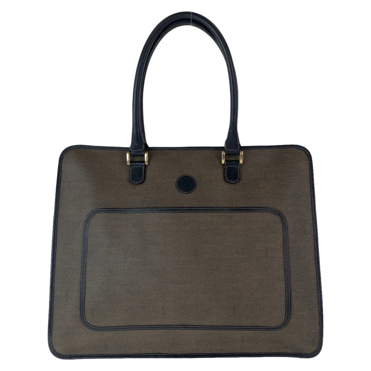 ブラウン ゴールド金具 PVC/レザー ビジネスバッグ トートバッグ A4対応 レディース 408305