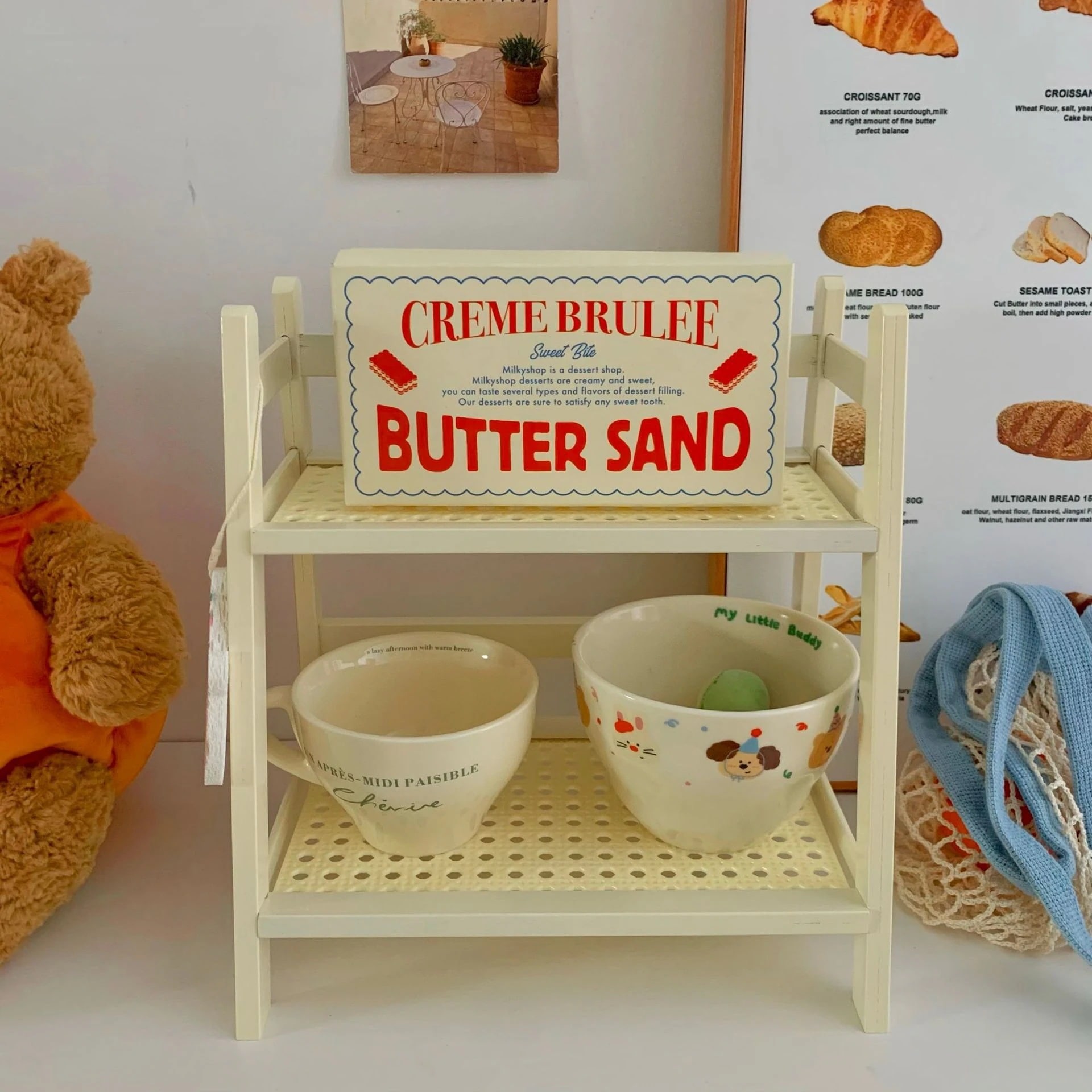 【20点セット】【送料無料】シンプル2段テーブルラック学生寮カップラック寝室オフィスキッチン収納ラック整理ラック