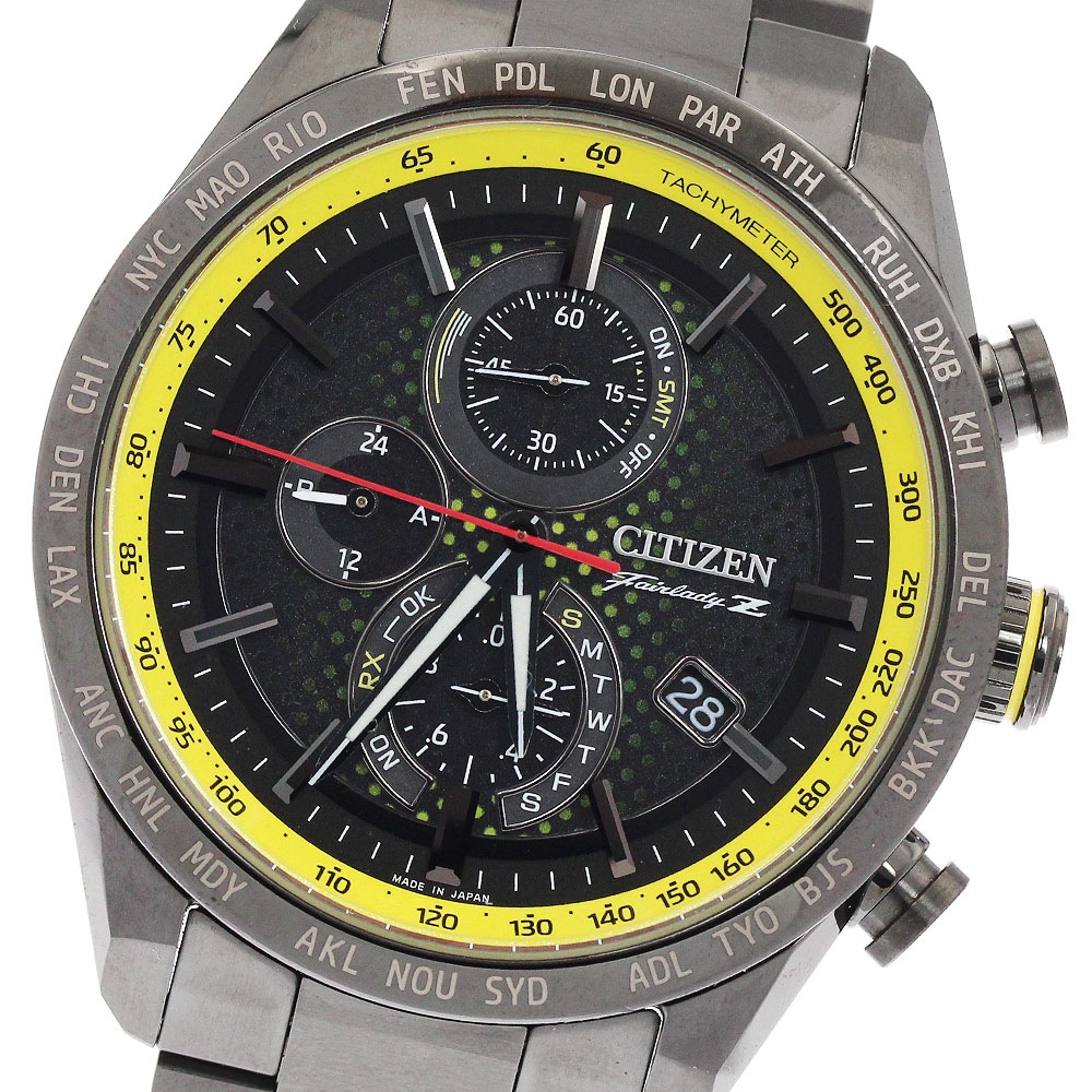 シチズン CITIZEN AT8185-89E/H804-T027679 アテッサ NISSAN FAIRLADY Z コラボ 限定1700本 ソーラー電波 メンズ 美品 箱・保証書付_939410【