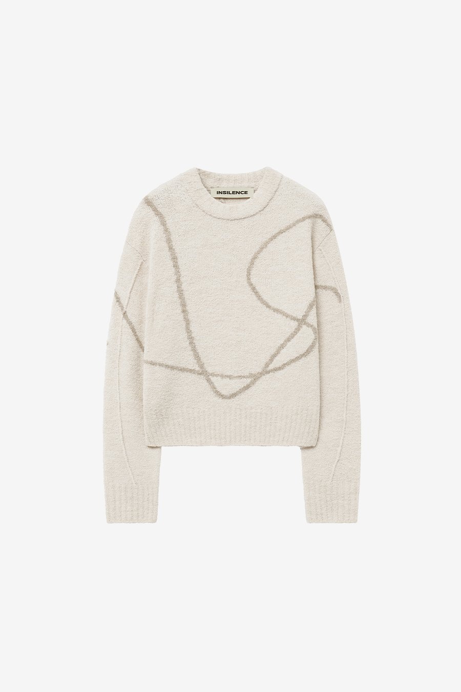 【INSILENCE】 DROWING KNIT PULLOVER : IVORY