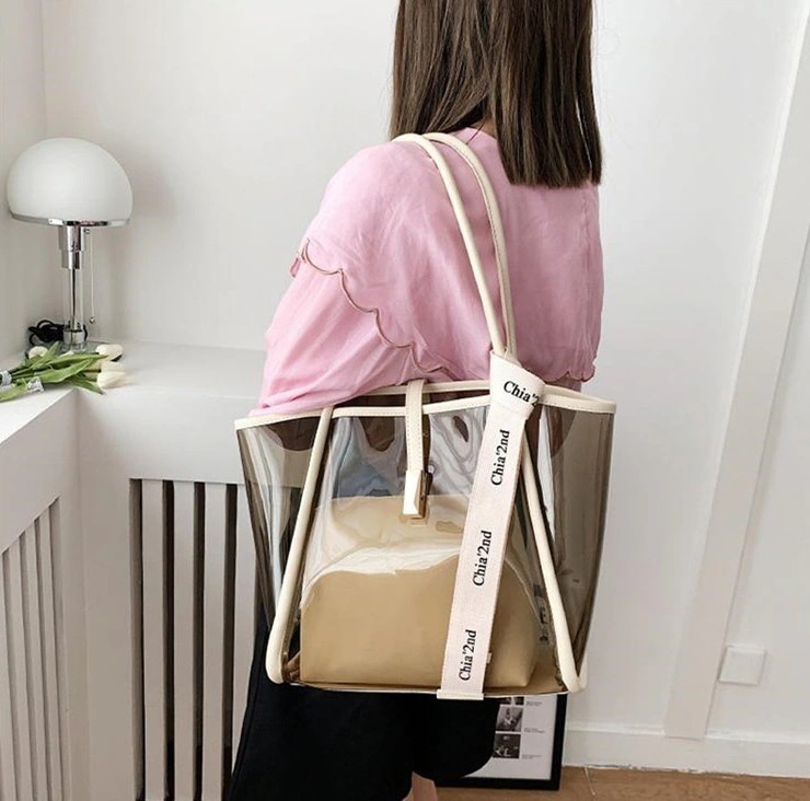 【1つ買うと10つ無料】PVC サマーバッグ トートバッグ クリアバッグ ビーチバッグ プールバッグ 防水バック