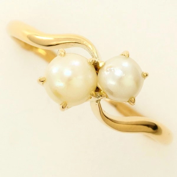 K18 18金 YG リング 指輪 16.5号 パール(真珠) 約4～5mm ジュエリー 中古