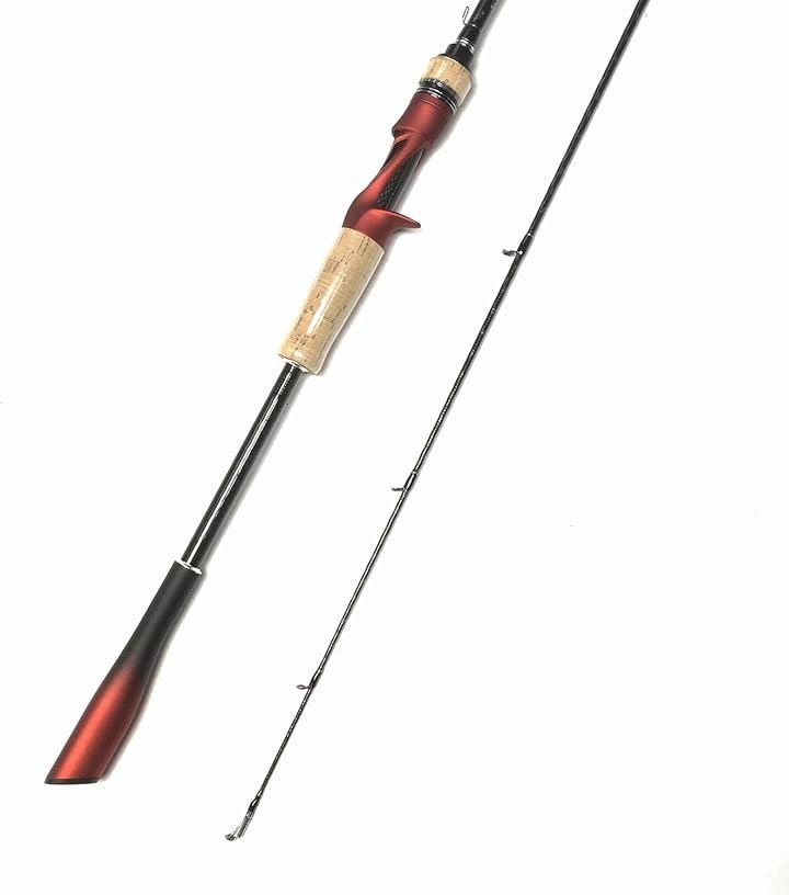 7フィート 2.1m ベイトロッド 2ピース バスロッド シーバスロッド トラウトロッド ロックフィッシュロッド(7ft(2.1m)ベイトロッド2ピース(M), 7ｆｔ)