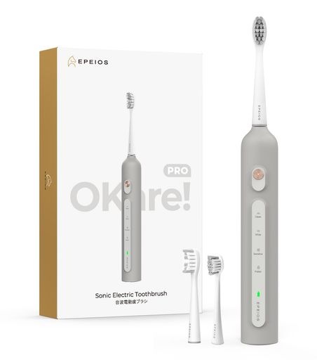 【現役歯科医師推薦】電動歯ブラシ エペイオス(EPEIOS) OKARE PRO 音波歯ブラシ ソニック 歯ブラシ 電動 替えブラシ 2本 TYPE-C充電式 270日間使用可能 4時間急速充電 IP