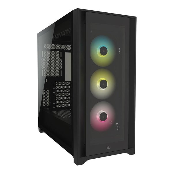 強化ガラス製ミドルタワー ATX ケース iCUE 5000X RGB Tempered Glass ブラック CC-9011212-WW