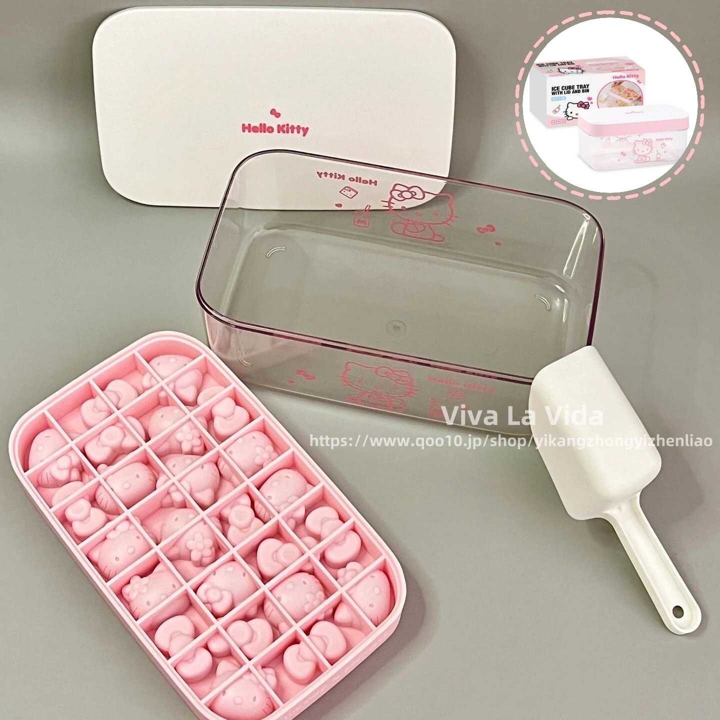 【20点セット】【急速出荷】ハローキティ形アイスキューブ アイストレイ 型 水入りシリコン 食品グレード 自家製アイスキューブ 夏 製氷皿