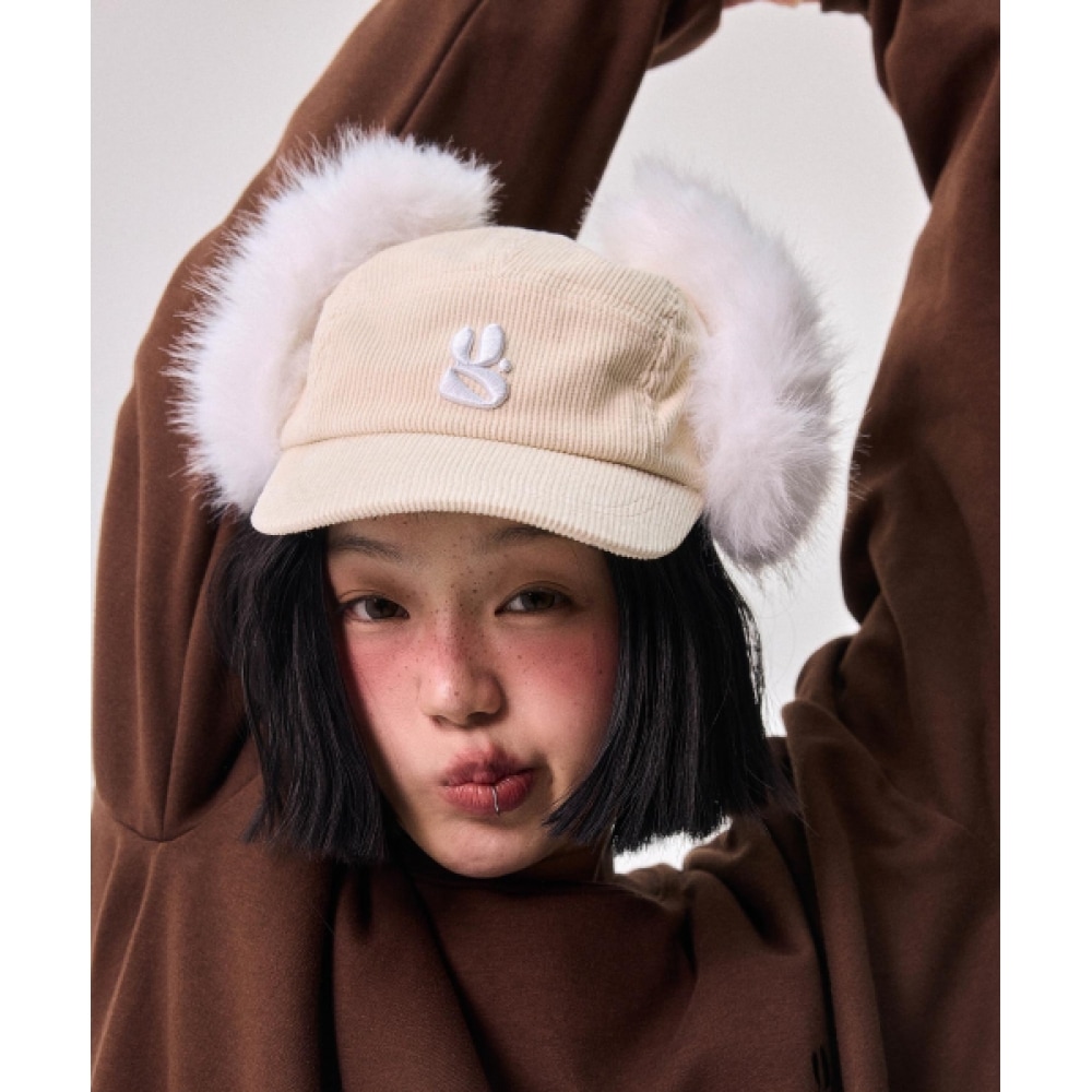 YEGG ツイストファーキャップアイボリー