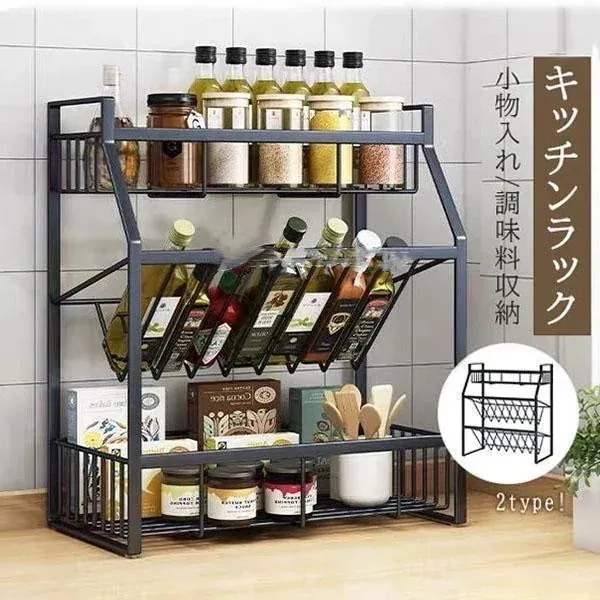 2024掲載トレンド 調味料ラック キッチン収納 3段 スパイスラック 収納棚 収納ラック 安定性 生活備品 収納グッズ 新生活応援 雑貨 大容量 調味料入れ 調理台 便利