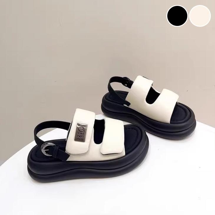【韓国ins大人気】プラットフォーム 厚底サンダル バックストラップ サンダル ミュール スリッパ 韓国ファッション【ashss24-459】【予約販売：15-20日】宅込