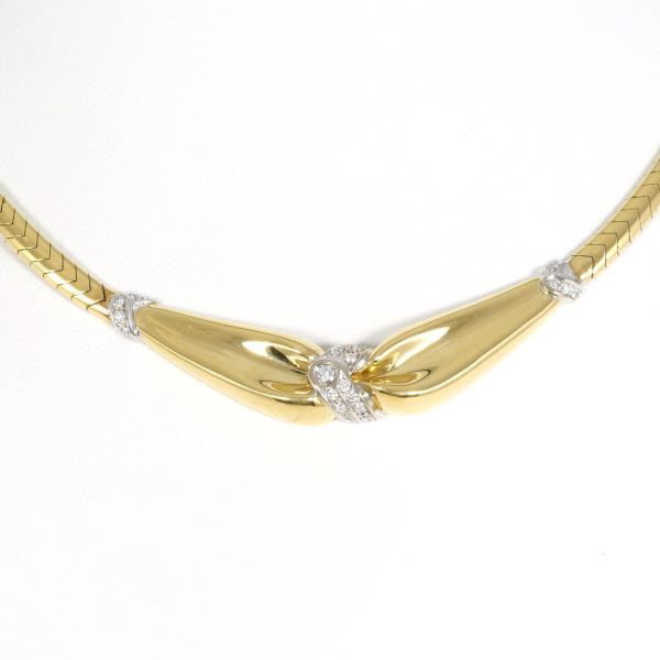 K18 18金 YG イエローゴールドWG ネックレス ダイヤ カード鑑別書 ジュエリー 中古