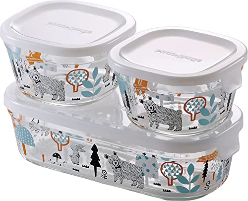 耐熱ガラス 密閉容器 シンジカトウ 森の中で 角型 3点セット