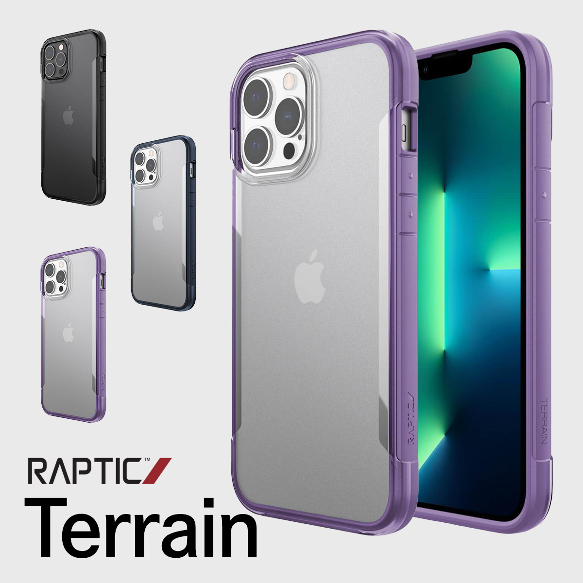 iPhone13Pro Max 対応 ケース クリア 米軍 MIL 規格 取得 エコ スマホケース 耐 衝撃 ハイブリッド サステナブル クリアケース カバー Terrain RAPTIC