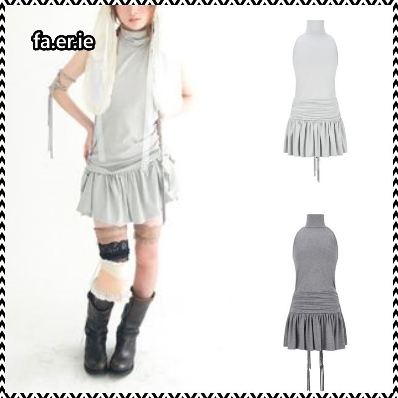 fa.er.ie halter neck jersey shirring dress