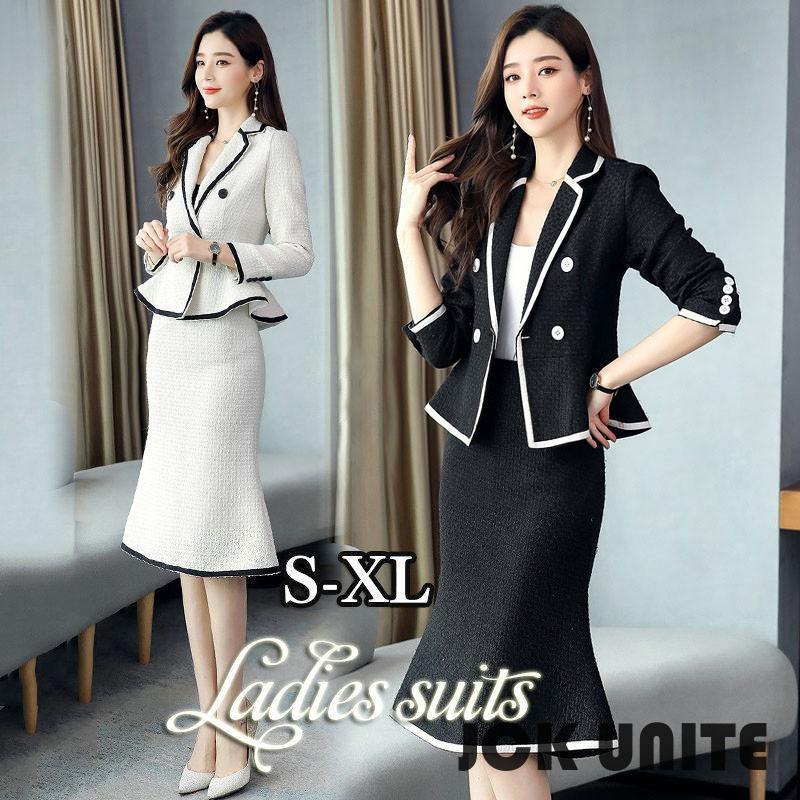 入学式 服 母 セットアップ レディース スカート ママフォーマル 50代 スーツ おしゃれ マーメイド 2点セット 卒業式 卒園式 発表会 音楽会 通勤 OL ブラック