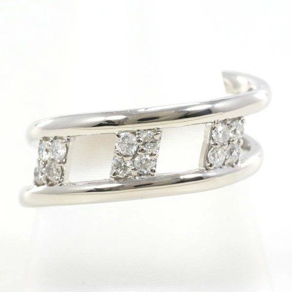 PT900 プラチナ リング 指輪 19号 ダイヤ 0.35 カード鑑別書 ジュエリー 中古