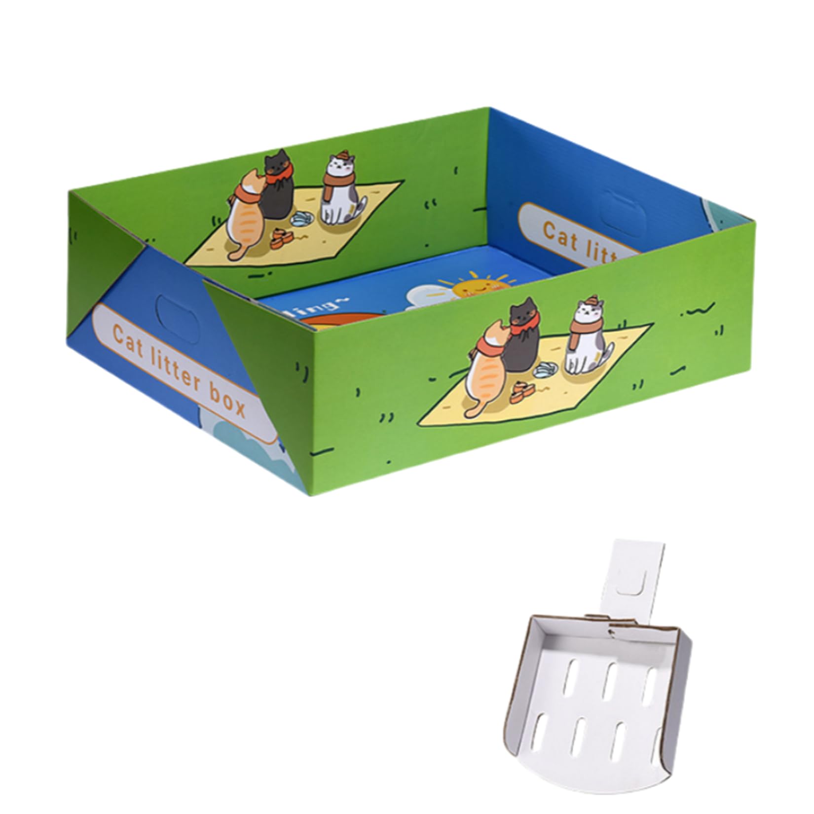 使い捨て猫トイレ 月替わり 折りたたみ式 二重防水構造 スコップ付き お手入れ不要 旅行 災害時 外出 携帯便利 ペット用品 5,247円