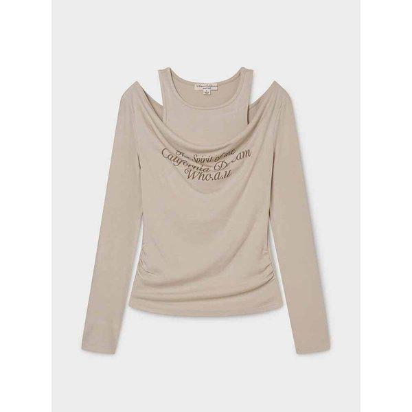 AK水原店 女性 レイヤードオフショルダー長袖Tシャツ