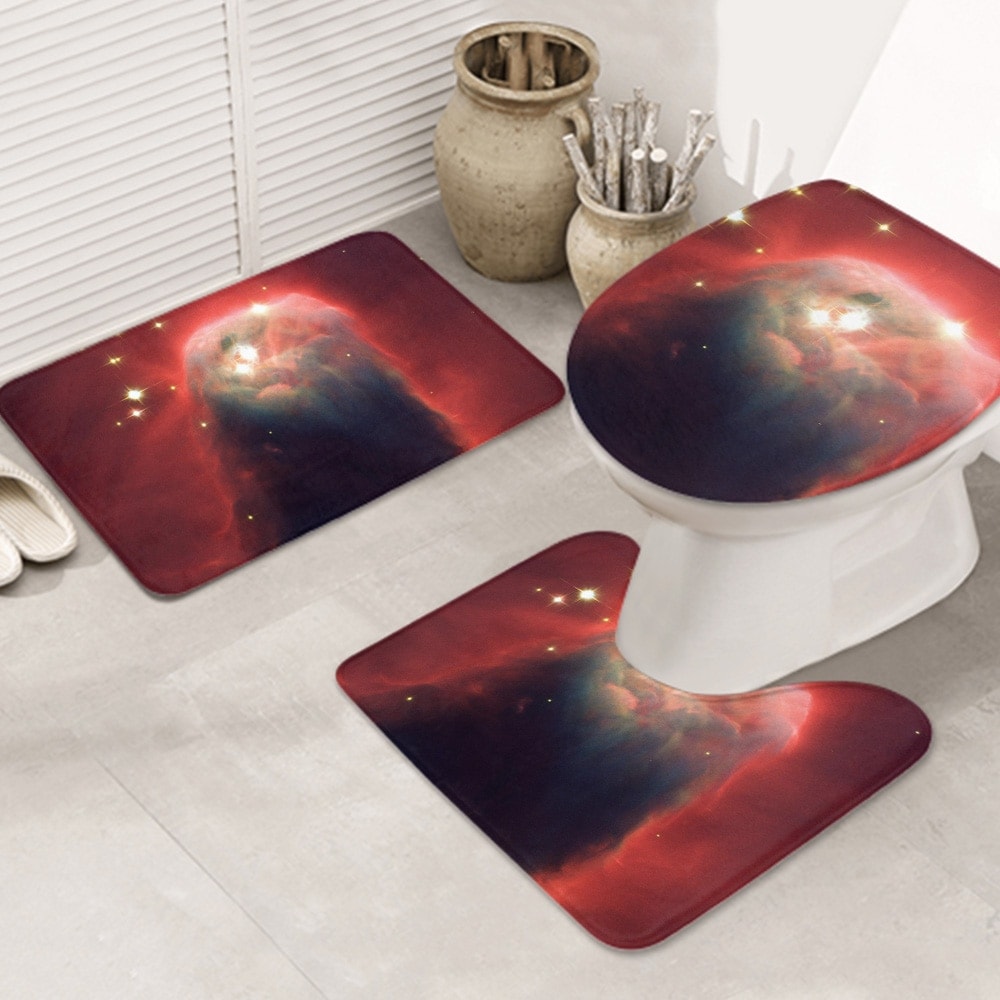 3ピースバスラグセット コーン星雲-暗黒星雲 お手入れが簡単 ノンスリップ 耐久性