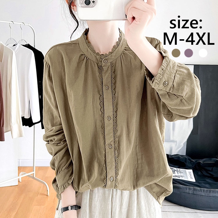 ブラウス レディース 春夏 オシャレ 長袖ブラウス レースブラウス オフィス 40代 30代 50代 20代 立ち襟 韓国風 ブラウス 大人 OL 通勤 ブラウス シャツ 着痩せ ブラウス ゆったり